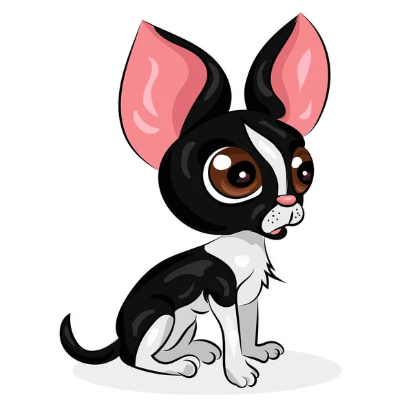 Dibujos animados lindo divertido vector chihuahua perro en el fondo blanco — Vector de stock