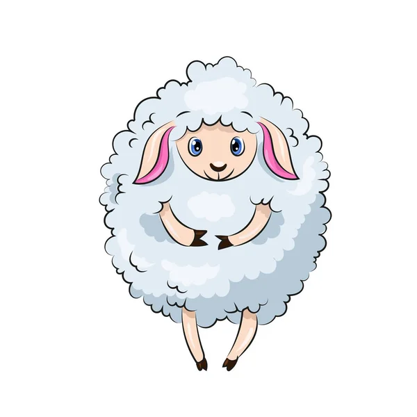 Χαριτωμένο σκίτσο διάνυσμα πρόβατα αρνί στο λευκό φόντο — Διανυσματικό Αρχείο