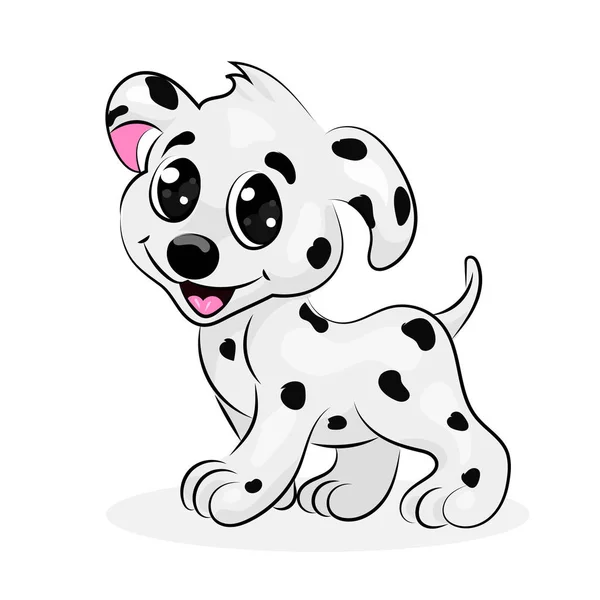 Dalmatian cute dog at the white background — Stock Vector