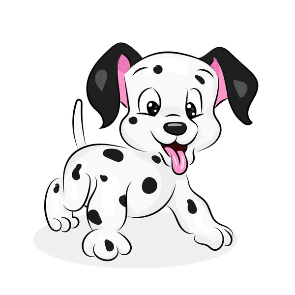 Perro lindo dálmata en el fondo blanco — Vector de stock