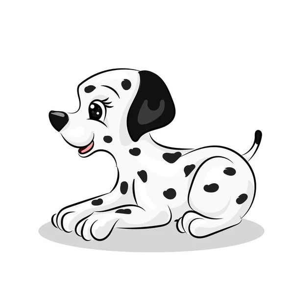 Perro lindo dálmata en el fondo blanco — Vector de stock