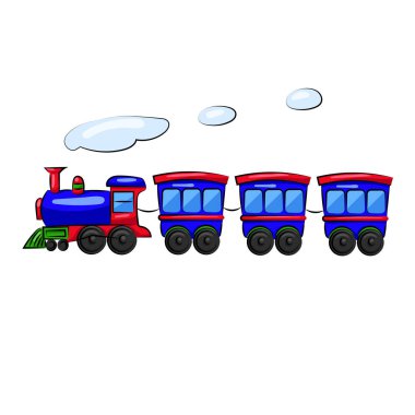 Beyaz arka plan izole vagonlar ile tren