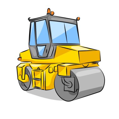 Beyaz arka plan izole paver kamyon