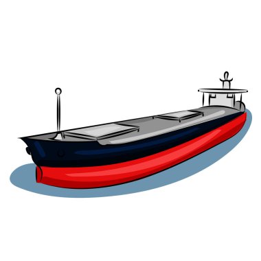 Beyaz arka plan, su hattı ile büyük gemi