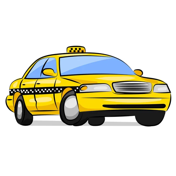 Gele taxi cab geïsoleerd op de witte achtergrond — Stockvector