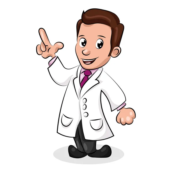 Cartoon funny doctor in uniform and tie — Stock Vector