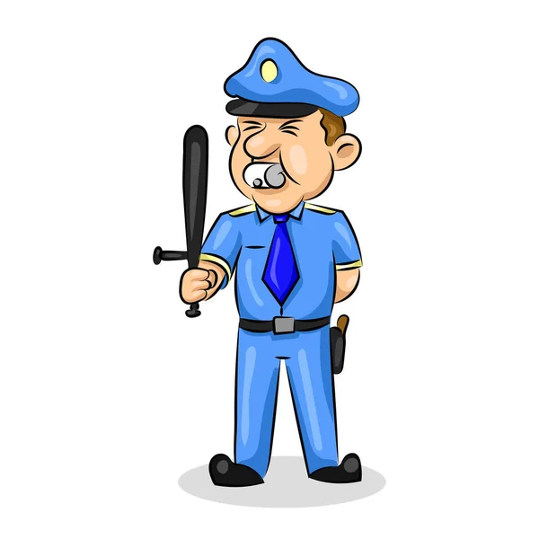 Полицейский в форме на белом фоне — стоковый вектор