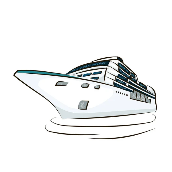 Crucero aislado en el fondo blanco — Vector de stock