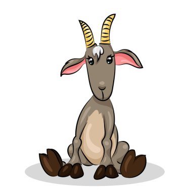 Beyaz arka plan, komik keçi