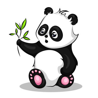 komik panda bebek ile siyah beyaz yapraklar