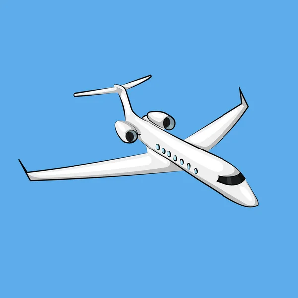 Avião branco privado isolado — Vetor de Stock