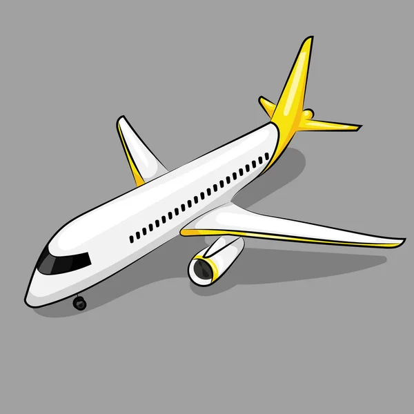 Avião airbus branco e amarelo — Vetor de Stock