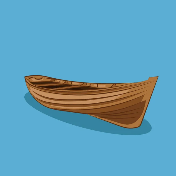 Bateau de pêche en bois isolé — Image vectorielle