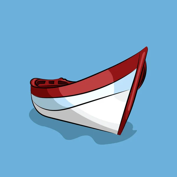 Bateau de pêche blanc et rouge — Image vectorielle