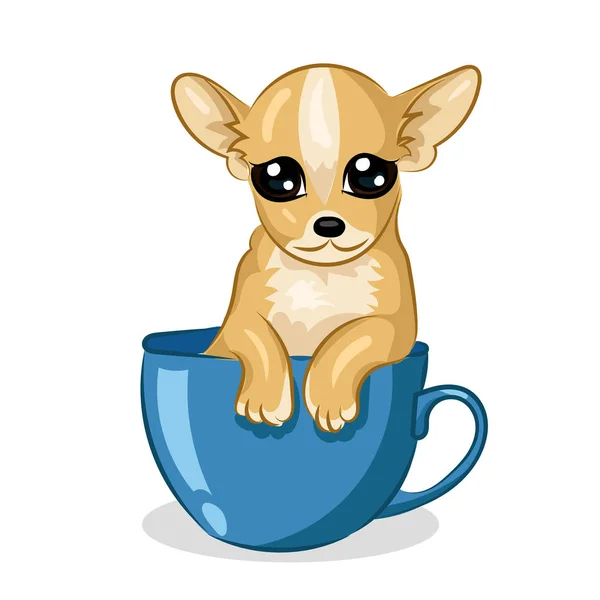 Chihuahua divertido perro pequeño — Vector de stock