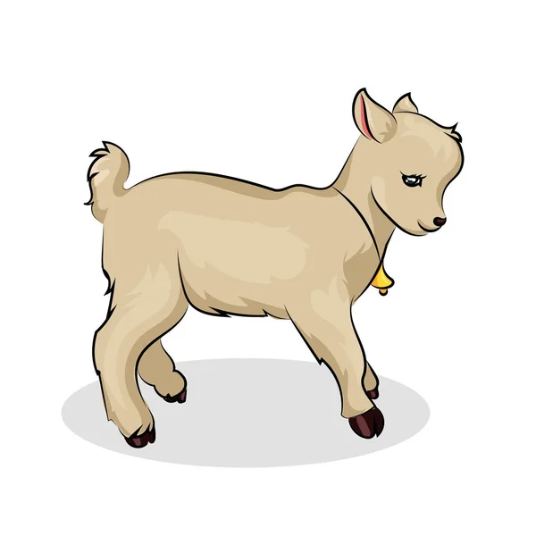 Смішна коза на білому тлі — стоковий вектор