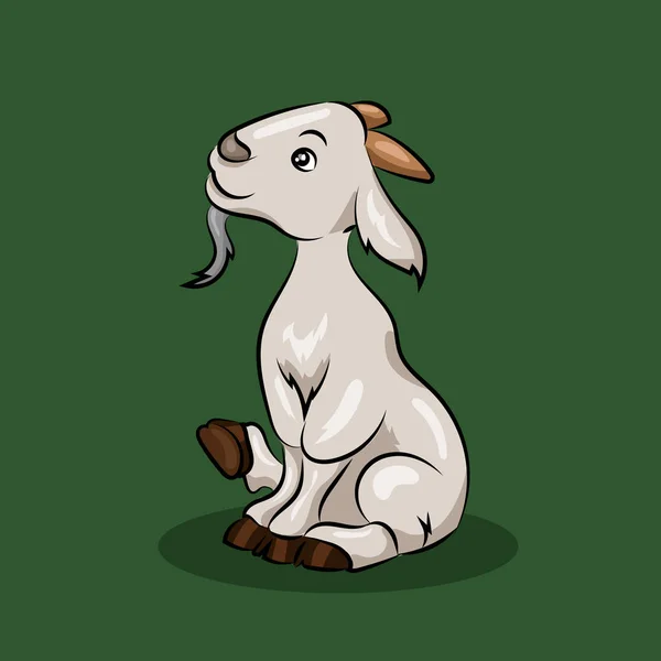 Смешная коза на белом фоне — стоковый вектор