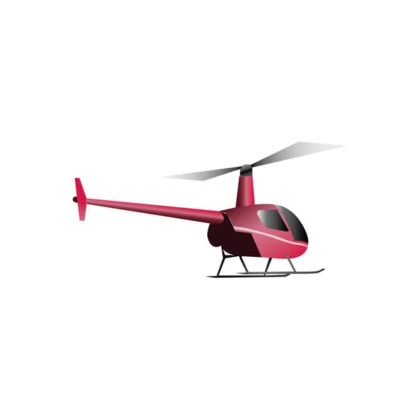 Helicóptero de dibujos animados volar aislado — Vector de stock
