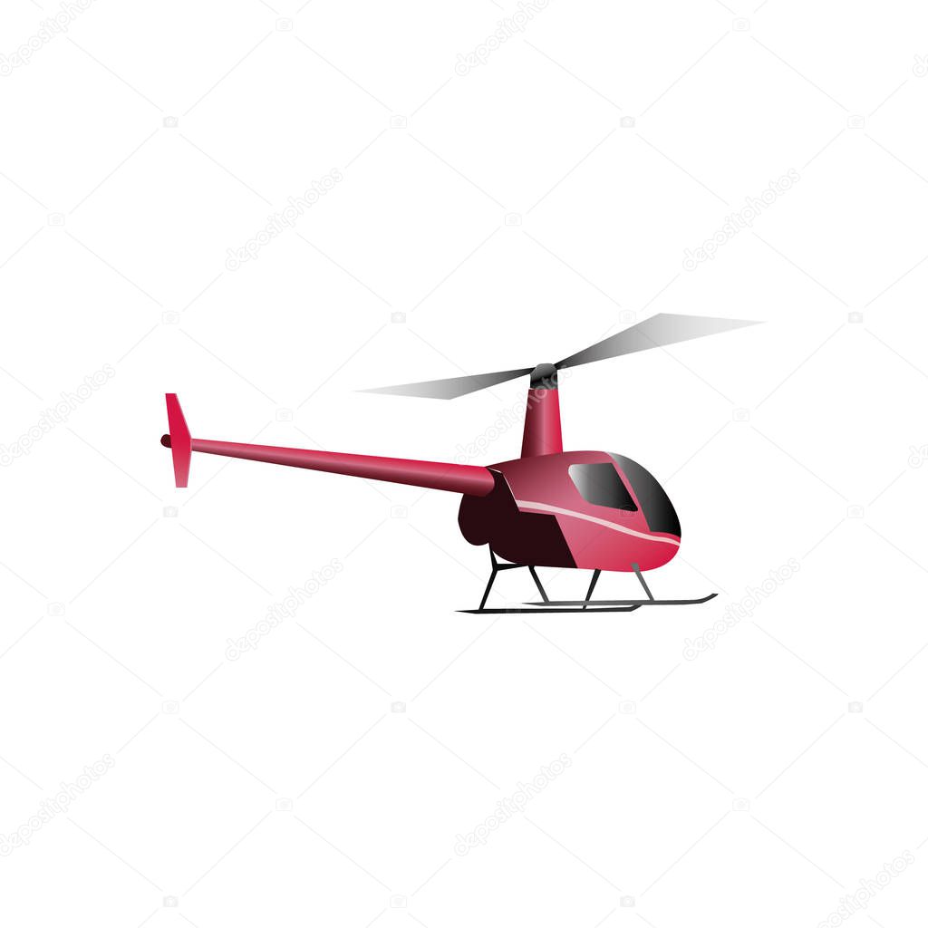 helicopter cartoon fly isolated