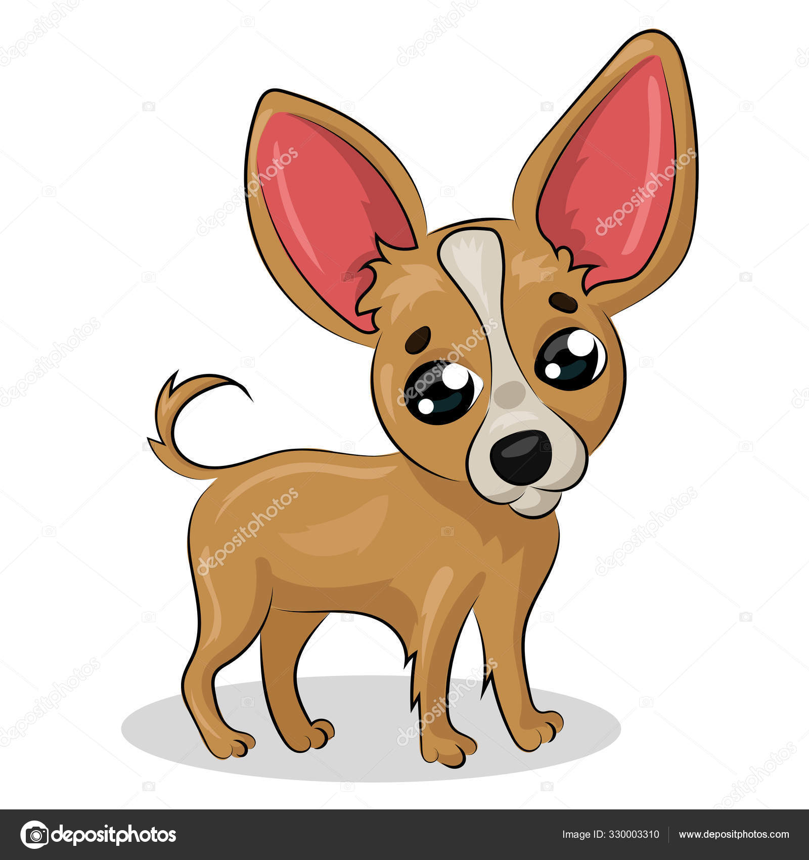 Чихуахуа Собака Изолированы На Белом Фоне Векторное Изображение.