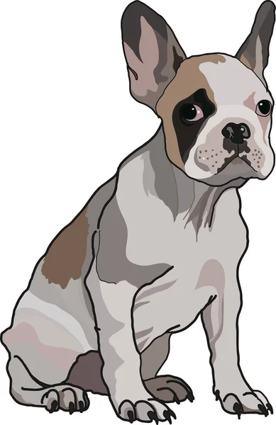Chiot triste chien au fond blanc — Image vectorielle