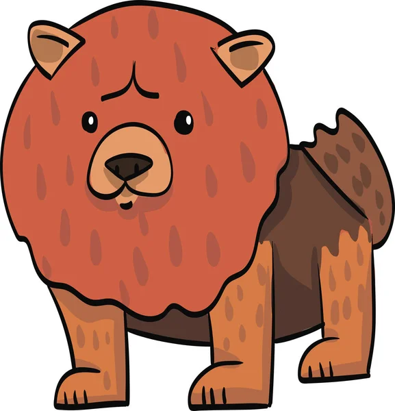 Chow chow engraçado desenho desenho cartoon cão isolado —  Vetores de Stock