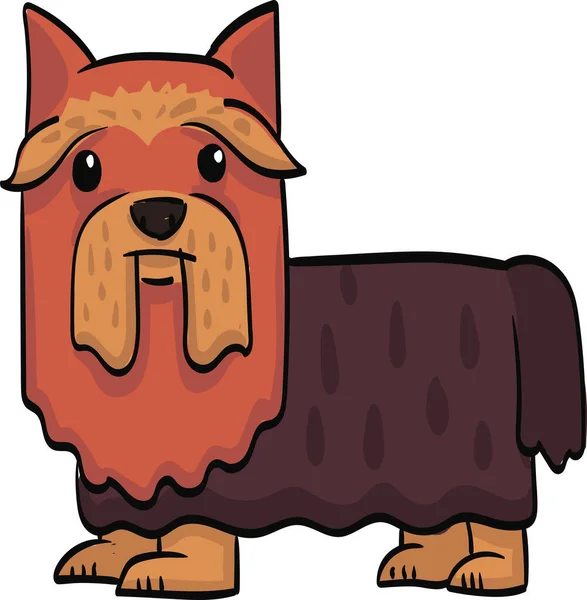 Yorkshire terrier divertido dibujo de dibujos animados perro aislado — Vector de stock