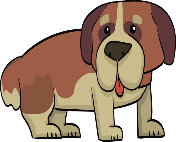 Sint Bernard grappige tekening cartoon hond geïsoleerd — Stockvector