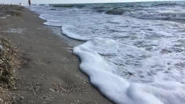 Sea sandy beach of the Black Sea — Stock Video