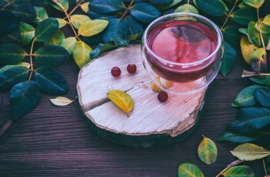 Çay şeffaf bir kupa, vintage tonlama