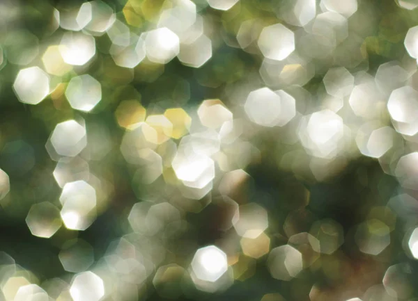 Green and white bokeh lights — Stock Photo, Image