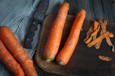 Mutfak Masa, üstten görünüm üzerinde büyük havuç