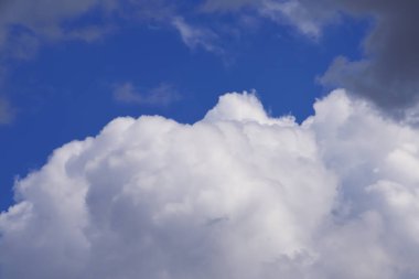 Mavi gökyüzünde kümülüs bulutları