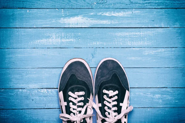 Blå hane skor — Stockfoto