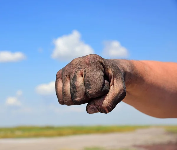 The man's hand is fisted — Stock Photo, Image