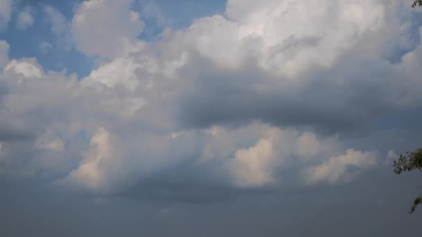 Nubes esponjosas antes de la lluvia — Vídeo de stock