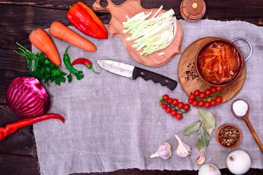 Traditional Ukrainian borsch 