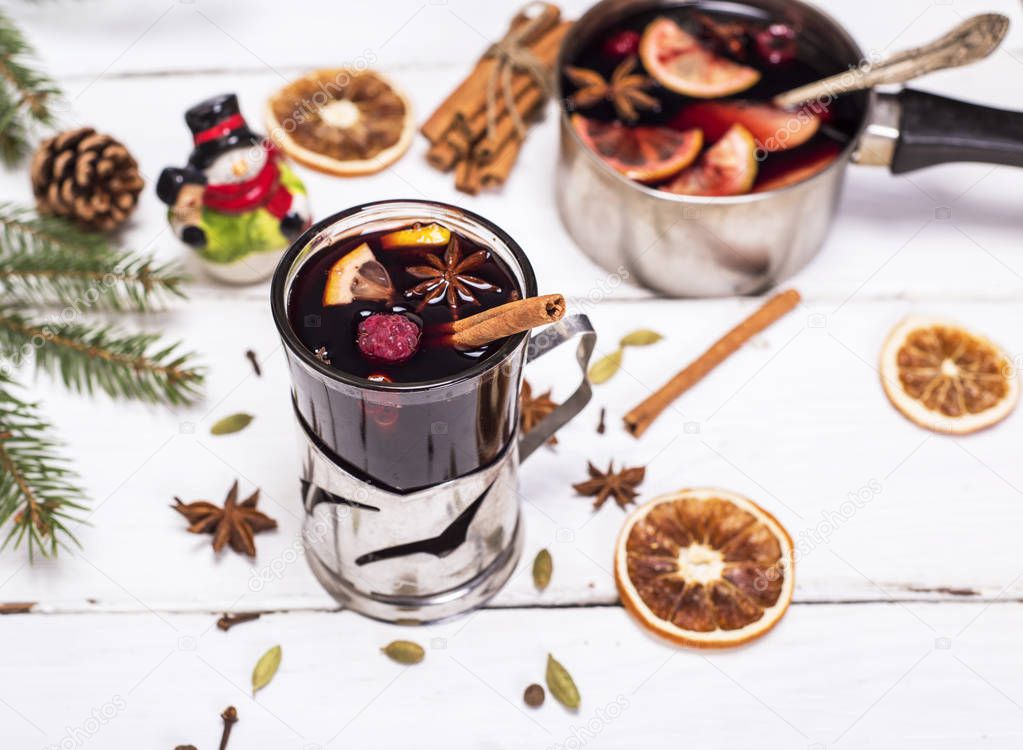 mulled wine in a glass 