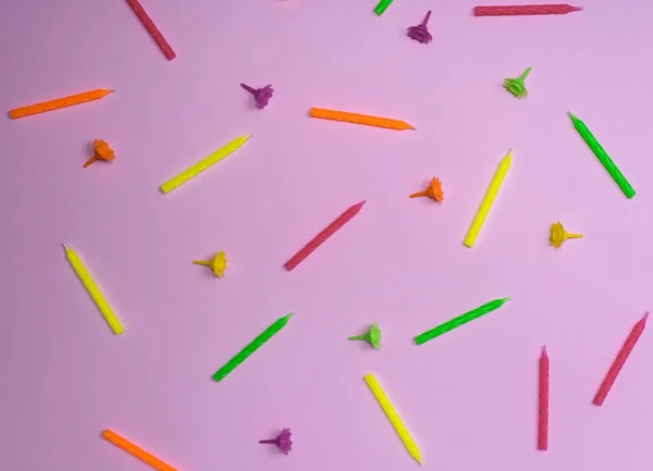 Velas de color cera para pastel de celebración — Foto de Stock