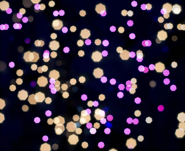 Polígono bokeh multicolorido no fundo preto — Fotografia de Stock