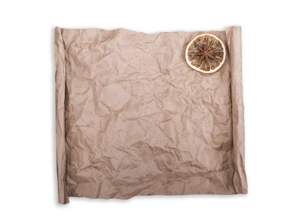 crumpled blank scroll brown kraft paper