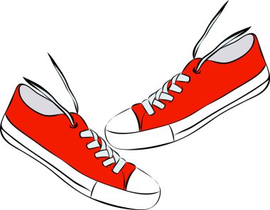 Beyaz arka plan üzerinde izole kırmızı Tekstil spor ayakkabı