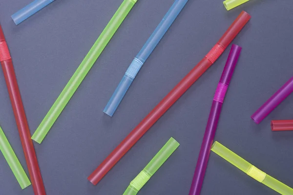 Plastic multicolored straws for cocktail — Stock Photo, Image