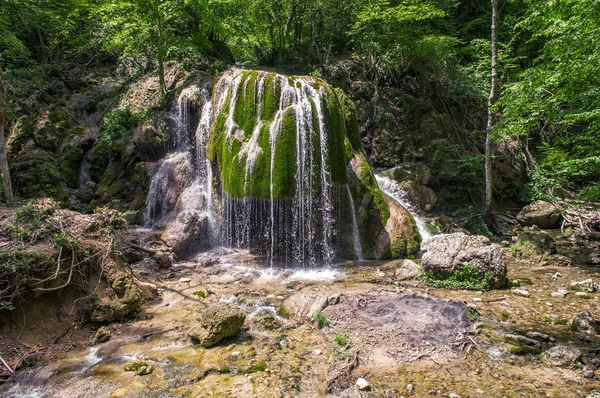 Waterfall Silver streams in Crimea Ukraine — Stock Photo, Image