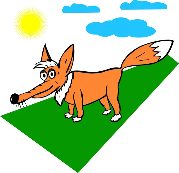 Χειροποίητη αστεία πορτοκαλί αλεπού — Διανυσματικό Αρχείο