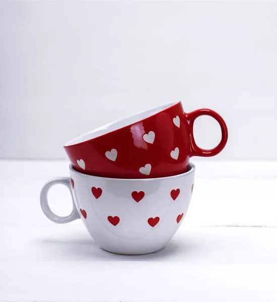 Two empty ceramic mugs for coffee — Stock Photo, Image