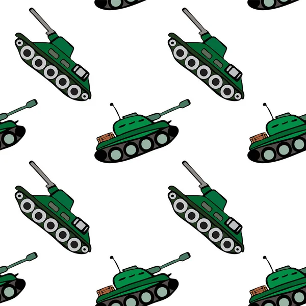 El çekilmiş yeşil tank — Stok Vektör