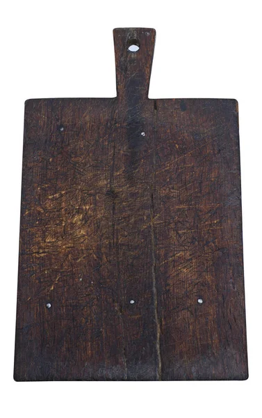 Placa de corte de cozinha marrom muito velho com alça — Fotografia de Stock