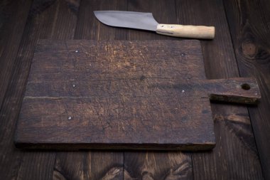 kahverengi tahta kesme boş çok eski mutfak 