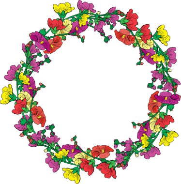 çiçekli dallar pembe, kırmızı veya sarı tomurcukları alışveriş merkezi ile çelenk